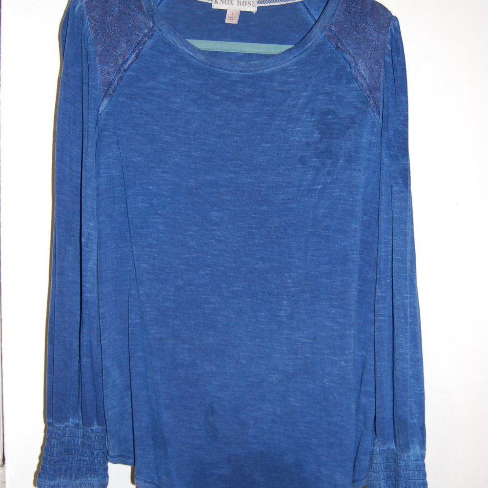 Knox Rose, indigo blue long sleeve tee